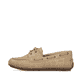 Beige Rieker Damen Schnürschuhe 43800-60 mit einer herausnehmbaren Einlegesohle. Schuh Außenseite.