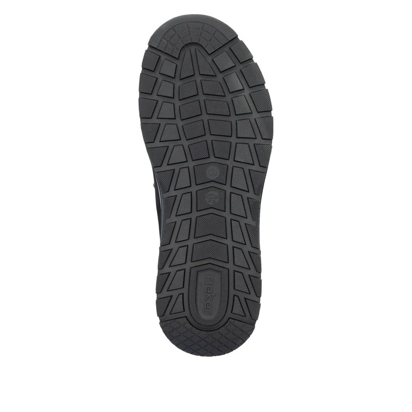 Tiefschwarze Rieker Herren Slipper 11050-00 mit praktischer Slip-in Funktion. Schuh Laufsohle.