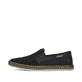 Blaue Rieker Herren Slipper B5265-14 mit einem Gummizug sowie Komfortweite G 1/2. Schuh Außenseite.