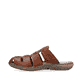 Braune Rieker Herren Pantoletten 22087-24 mit einem Klettverschluss. Schuh Außenseite.