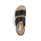 Schwarze Rieker Keilsandaletten 62950-00 mit trendigen Schnalle. Schuh von oben.