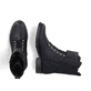 
Asphaltschwarze Rieker Damen Schnürstiefel 70640-00 mit Schnürung und Reißverschluss. Schuhpaar von oben.