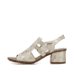 Beige Rieker Riemchensandaletten 64665-60 mit einem Gummizug. Schuh Außenseite.