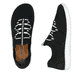 Schwarze vegane Rieker Damen Slipper 52854-00, Barfußschuhe mit einem Gummizug. Schuh von oben, liegend.