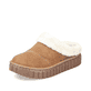 Braune Rieker Damen Clogs Y8850-24 mit flexibler und ultra leichter Sohle. Schuh seitlich schräg.