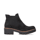 Chelsea Boots Rieker noires pour femme 79265-00 avec bande élastique. Chaussure vue de l'arrière.
