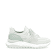 Weiße Rieker Damen Slipper W2503-52 mit einem Gummizug sowie flexibler Sohle. Schuh Innenseite.