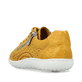 Gelbe Rieker Damen Schnürschuhe 52824-68, Barfußschuhe mit runden Ziernähten. Schuh von hinten.