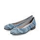 Mehrfarbige Rieker Ballerinas 51983-91 mit einer extra weichen Decksohle. Schuhpaar seitlich schräg.