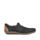 Schwarze Rieker Herren Slipper 09069-00 mit Gummizug sowie Komfortweite G 1/2. Schuh Innenseite.