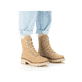 
Braunbeige Rieker Damen Schnürstiefel 72643-60 mit einer schockabsorbierenden Sohle. Schuh am Fuß