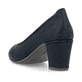 Blaue Rieker Pumps 41057-14 mit Gummizug sowie einer extra weichen Decksohle. Schuh von hinten.