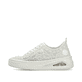 Weiße Rieker Damen Sneaker Low N6409-80 mit Rieker Air Sohlenfenster. Schuh Außenseite.
