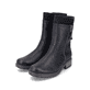 
Tiefschwarze Rieker Damen Kurzstiefel Z6880-00 mit einer schockabsorbierenden Sohle. Schuhpaar schräg.