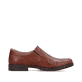 Kastanienbraune Rieker Herren Slipper 10350-24 mit einem Elastikeinsatz. Schuh Innenseite.