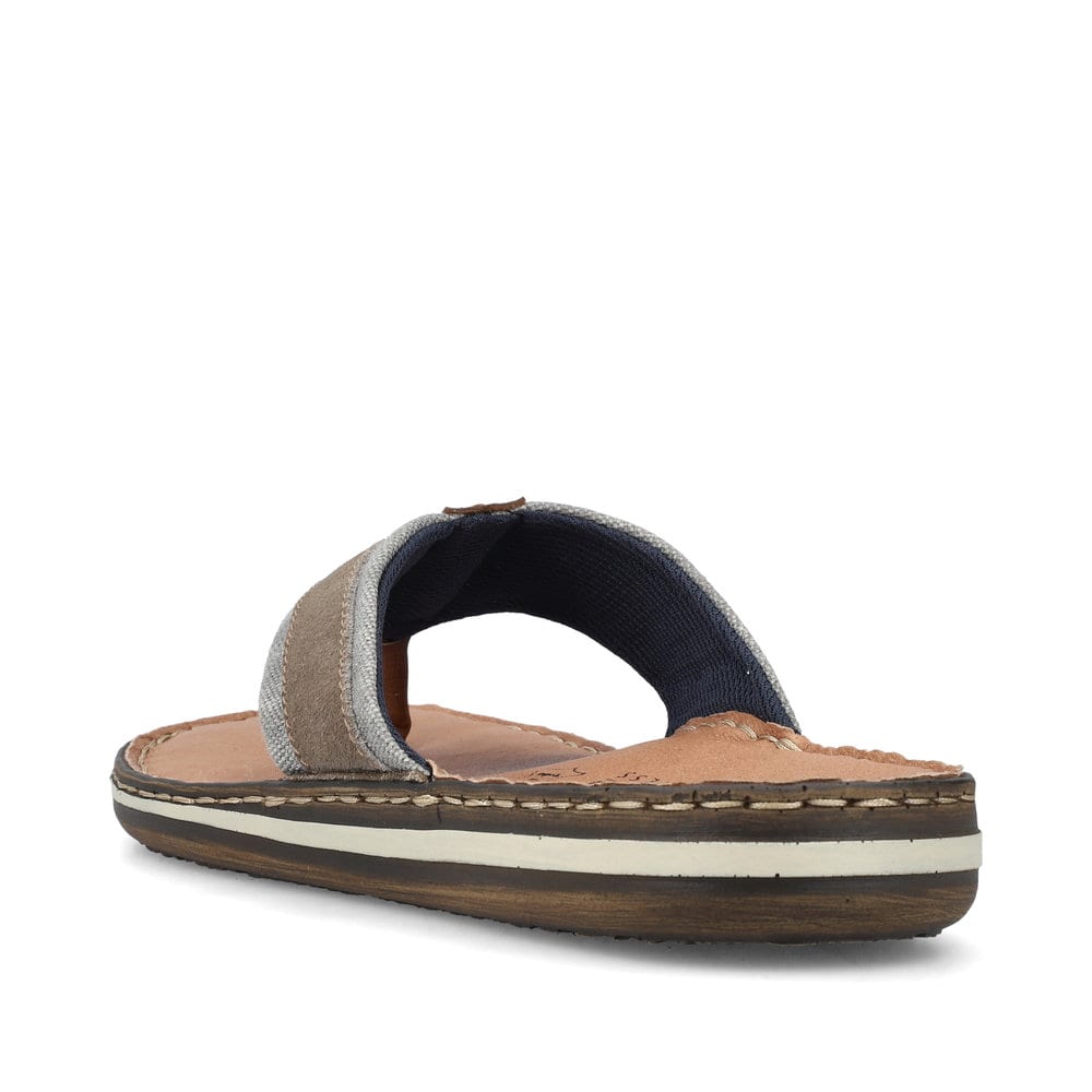 Graubraune Rieker Herren Zehentrenner 21095-42 mit der Komfortweite G. Schuh von hinten.