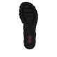Schwarze Rieker Damen Sandalen 68075-00 mit einem Gummizug. Schuh Laufsohle.