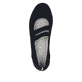 Blaue Rieker Ballerinas L3053-14 mit Gummizug sowie herausnehmbarer Einlegesohle. Schuh von oben.