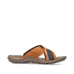 Kastanienbraune Rieker Herren Pantoletten 22080-24 mit einer leichten Sohle. Schuh Innenseite