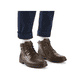 Tabakbraune Rieker Herren Schnürstiefel F3944-24 mit Schnürung und Reißverschluss. Schuh Innenseite