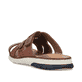Braune Rieker Herren Pantoletten 25292-24 mit einem Klettverschluss. Schuh von hinten.