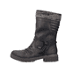 Schwarze Rieker Damen Hochschaftstiefel Z4755-00 mit Strick-Kragen. Schuh Außenseite.