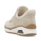 Beige Rieker Damen Slipper M5665-60 mit Rieker Air Sohlenfenster. Schuh von hinten.
