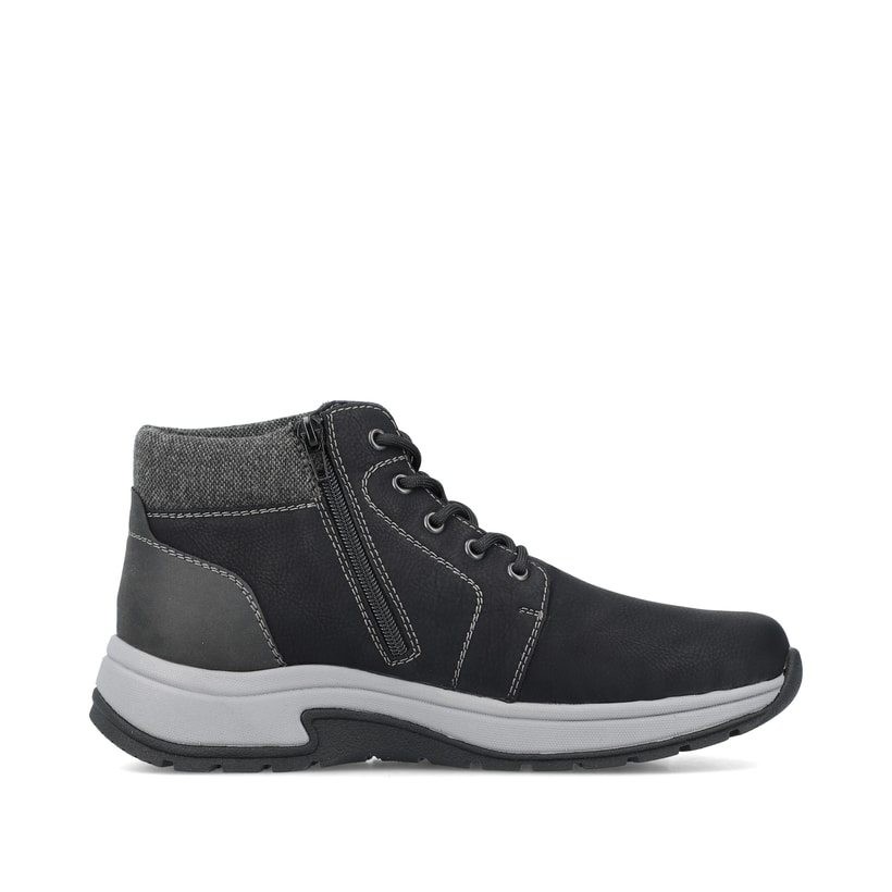 Schwarze Rieker Herren Schnürstiefel 11030-00 mit wasserabweisender TEX-Membran. Schuh Innenseite.