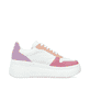 Weiße vegane Rieker Damen Sneaker Low M7814-90 mit einer Schnürung. Schuh Innenseite.