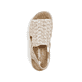 Beige Rieker Keilsandaletten 62741-60 mit einem Gummizug sowie der Extraweite H. Schuh von oben.