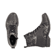Braune Rieker Damen Schnürstiefel 74800-25 mit wasserabweisender TEX-Membran. Schuh von oben, liegend.
