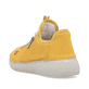 Gelbe Rieker Damen Slipper 50962-68 mit Deko-Reißverschluss sowie einem Gummizug. Schuh von hinten.