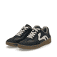 Blaue vegane Rieker Damen Sneaker Low M5512-15 mit einer Schnürung. Schuhpaar seitlich schräg.