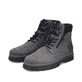 Bottes à lacets Rieker grises pour homme 32312-42 en cuir suédé. Chaussures inclinées sur le côté.