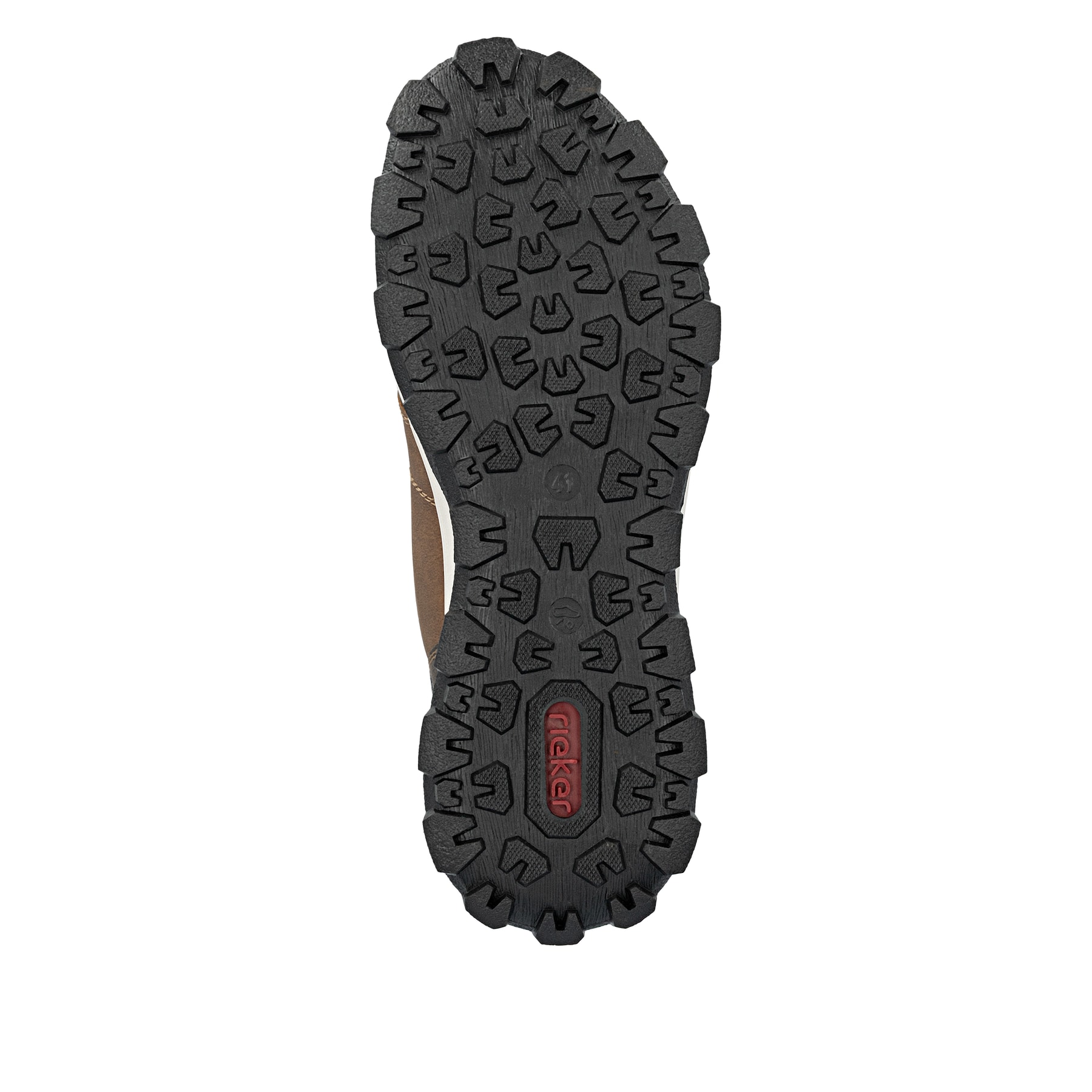 Karamellbraune Rieker Herren Schnürstiefel 35540-24 mit einer leichten Profilsohle. Schuh Laufsohle