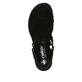 Schwarze Rieker Damen Sandalen 68075-00 mit einem Gummizug. Schuh von oben.