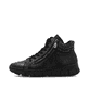 Schwarze Rieker Damen Schnürstiefel N1305-00 aus Glattleder. Schuh Außenseite.