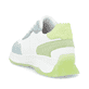 Weiße Rieker Damen Sneaker Low W1308-81 mit Schnürung sowie abriebfester Sohle. Schuh von hinten.