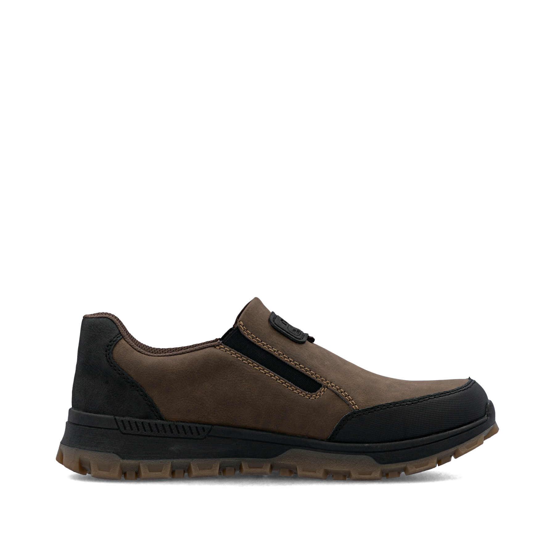 Braune Rieker Herren Slipper 35550-24 mit wasserabweisender RiekerTEX-Membran. Schuh Innenseite.