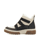 Meeresblaue Rieker Damen Schnürstiefel X8638-14 mit einer robusten Profilsohle. Schuh Innenseite