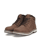 Braune Rieker Herren Schnürstiefel F3800-24 mit wasserabweisender TEX-Membran. Schuhpaar seitlich schräg.