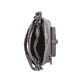 Rieker Handtasche H1340-42 in Grau mit geflochtenem Deko-Riemen, Reißverschluss und Handyfach. Geöffnet.