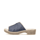 Grüne Rieker Keilsandaletten 619X1-52 mit Elastikeinsatz sowie leichter Sohle. Schuh Außenseite gespiegelt.