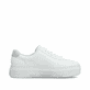 Baskets basses Rieker blanches pour femme M1910-80 avec lacets. Intérieur de la chaussure.