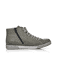 Anthrazitfarbene Rieker Damen Schnürschuhe Z1223-45 mit einem Reißverschluss. Schuh Innenseite.