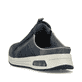 Blaue Rieker Herren Clogs B1091-14 mit Rieker Air Sohlenfenster sowie Gummizug. Schuh von hinten.
