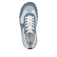 Weißblaue Rieker Damen Schnürschuhe L0307-80 mit eleganten Zierlochungen. Schuh von oben.