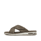 Grüne Rieker Herren Pantoletten 29083-52 mit Rieker Air Sohlenfenster. Schuh Außenseite.