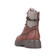 Braune Rieker Damen Biker Boots 76724-25 mit gemustertem Schaft. Schuh von hinten.