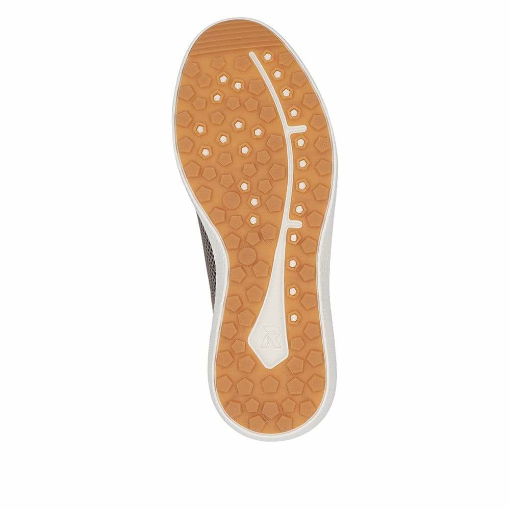 Beige Rieker Herren Sneaker Low U1150-64 mit Schnürung sowie der Komfortweite G. Schuh Laufsohle.